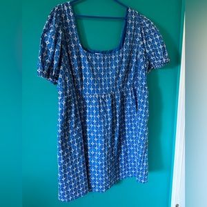 Gorgeous 3X blue and white garden party dress by Rhode